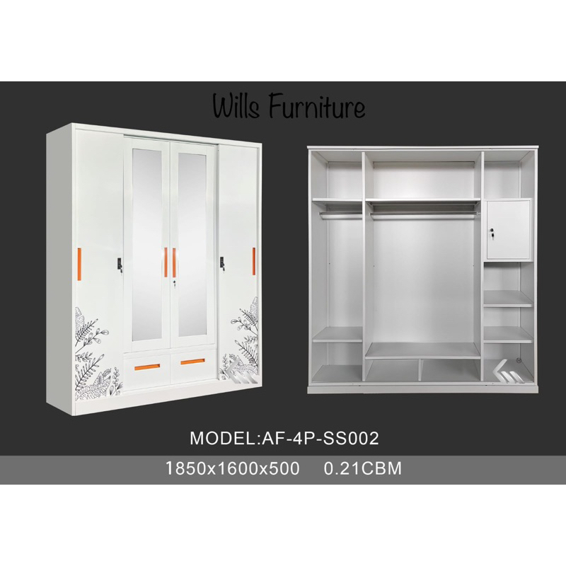 Lemari minimalis 4 pintu besi