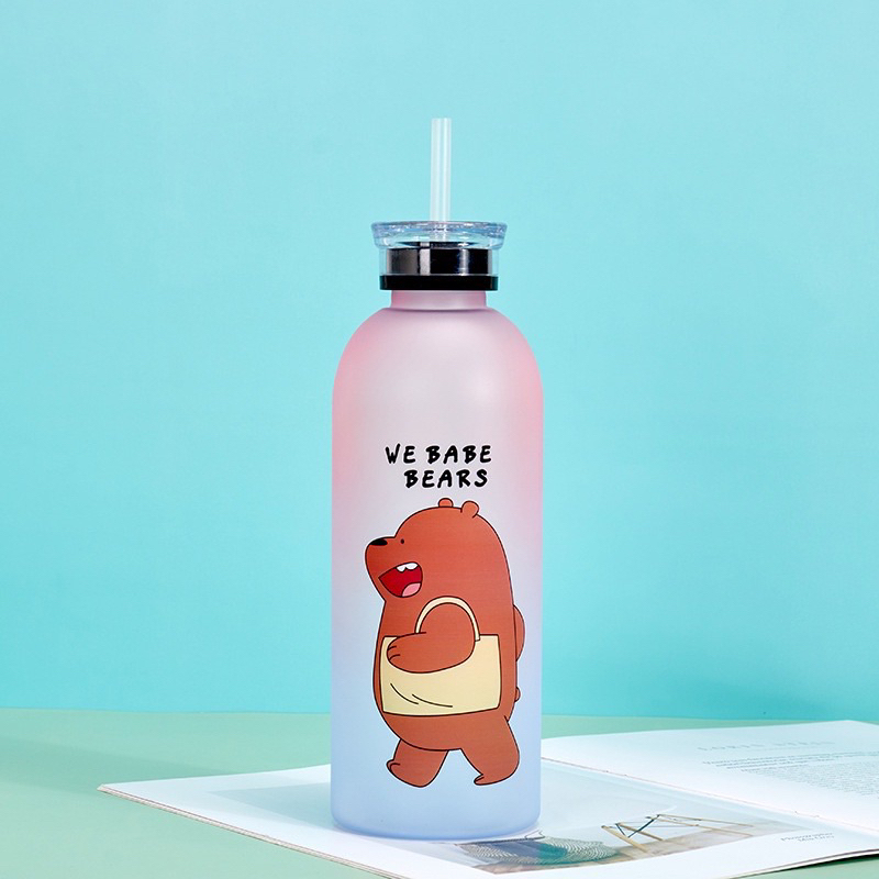 Botol Minum 1000ml Motif We Babe Bears Dengan Sedotan Anti Bocor Promo Sen