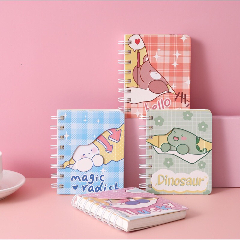 [MOTIF BISA PILIH PART 3] 80 LEMBAR A7 BUKU TULIS SAKU MINI BERGARIS KARAKTER KARTUN HEWAN LUCU MOTIF KAWAII DESAIN FANCY CUTE AESTHETIC JURNAL DEKORASI HARD COVER GAYA REMAJA CEWEK KOREA ANAK PEREMPUAN NOTEBOOK MURAH MEWAH BUNGA COD DIARY HARIAN