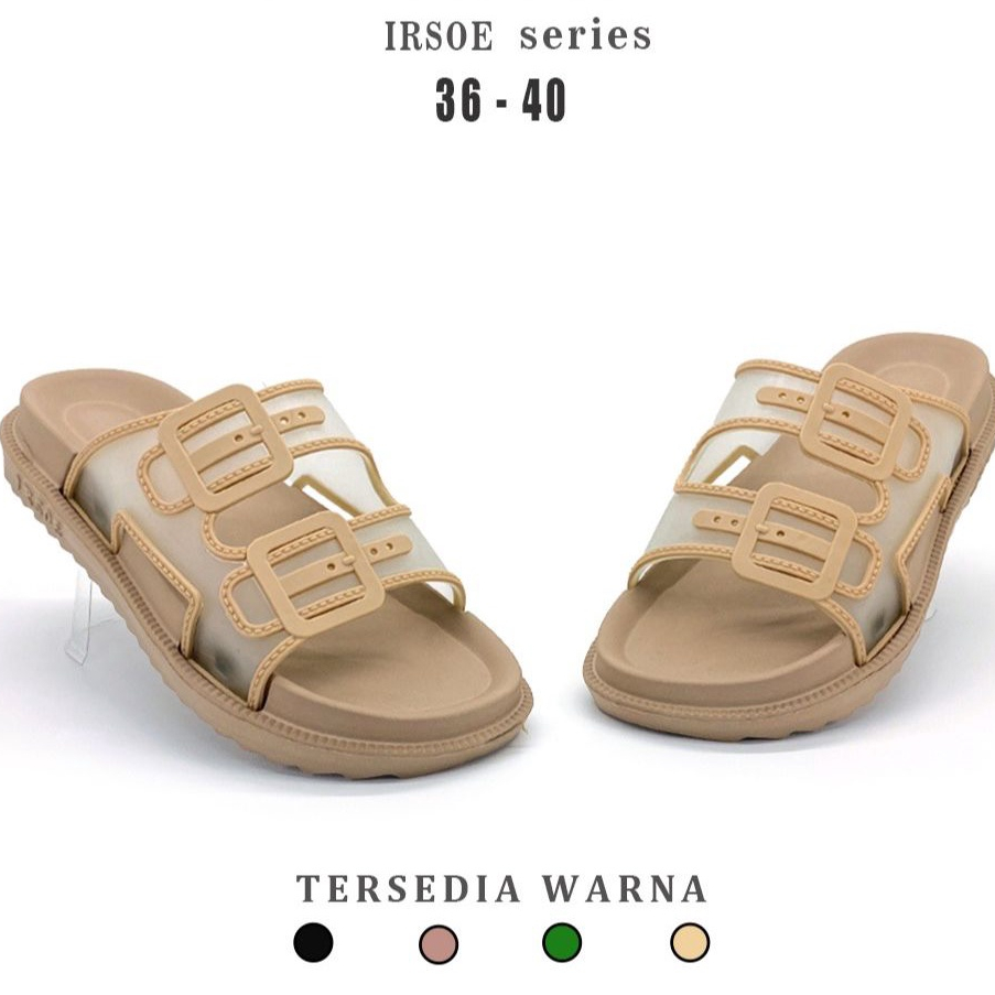 IR-310M Sandal Selop Wanita Tali 2 / Sandal Karet Selop Wanita Tali Transparan Merek Irsoe Ukuran 36-40 / Sandal Ban dua Irsor