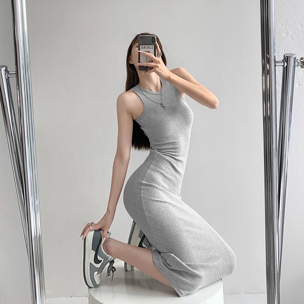 [Premium] Back Open Tight Long Dress 7104 S/M/L