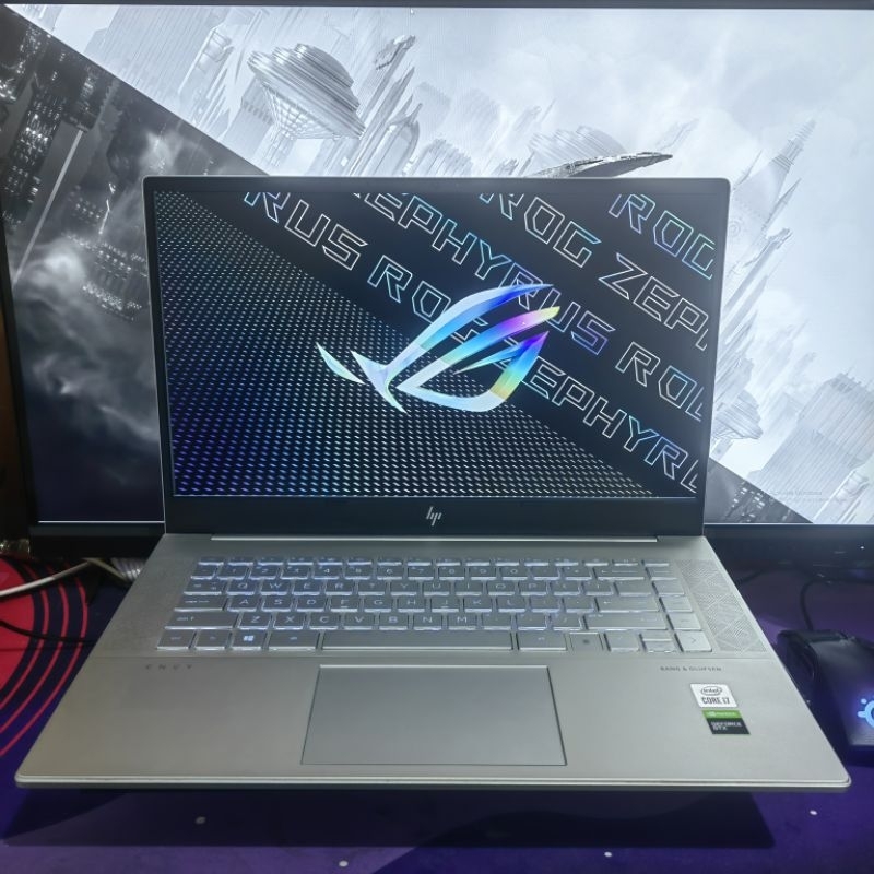 LAPTOP GAMING TIPIS HP ENVY 15 - INTEL CORE I7 10750H (6CORE 12THREAD) - GTX 1660TI 6GB GDDR6 - 16GB