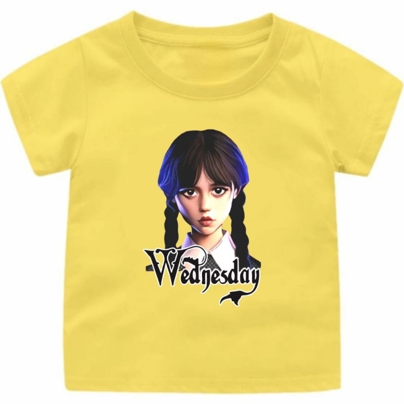 Atasan Kaos Anak WEDNESDAY(2)Cewek-Cowok 1-12Tahun//Baju anak Viral wednesday The Adam Family