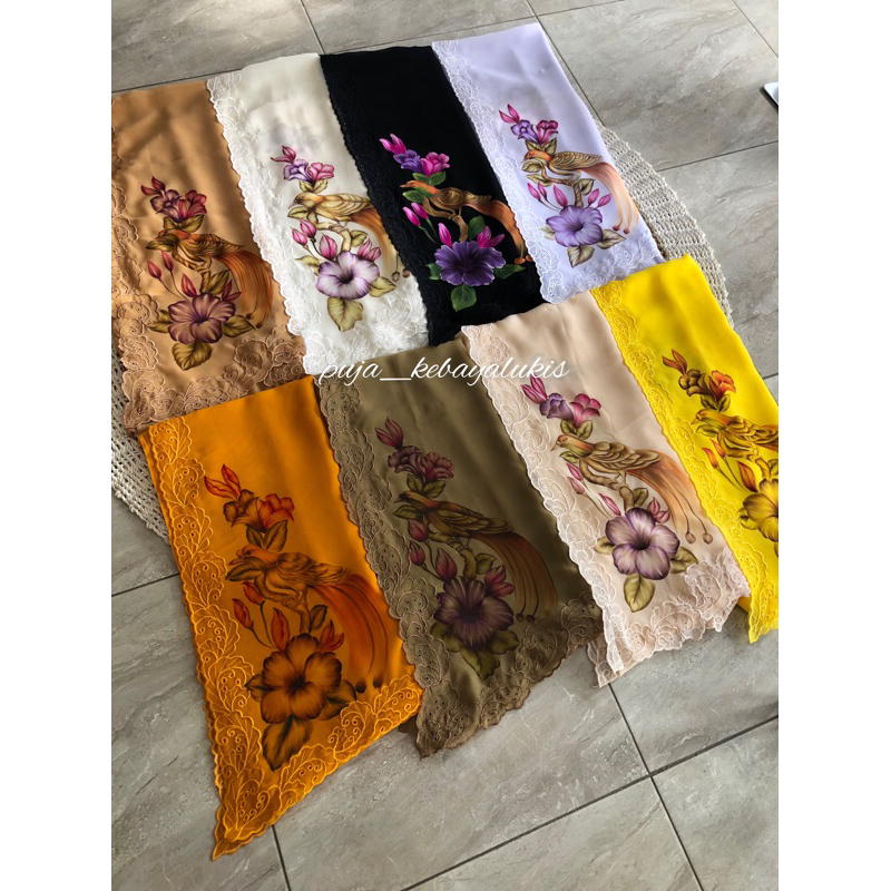 kain kebaya lukis motif cendrawasih silang