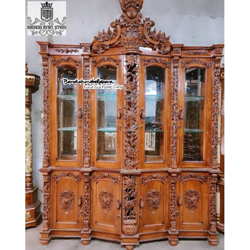 bufet hias pajangan full jati Shima ukir