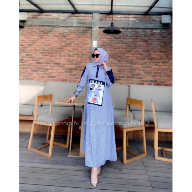 MAXI DRESS ORIGINAL SHAQUENARA TRQ// GAMIS KATUN TERBARU/GAMIS KATUN SHAQUENARA TRQ
