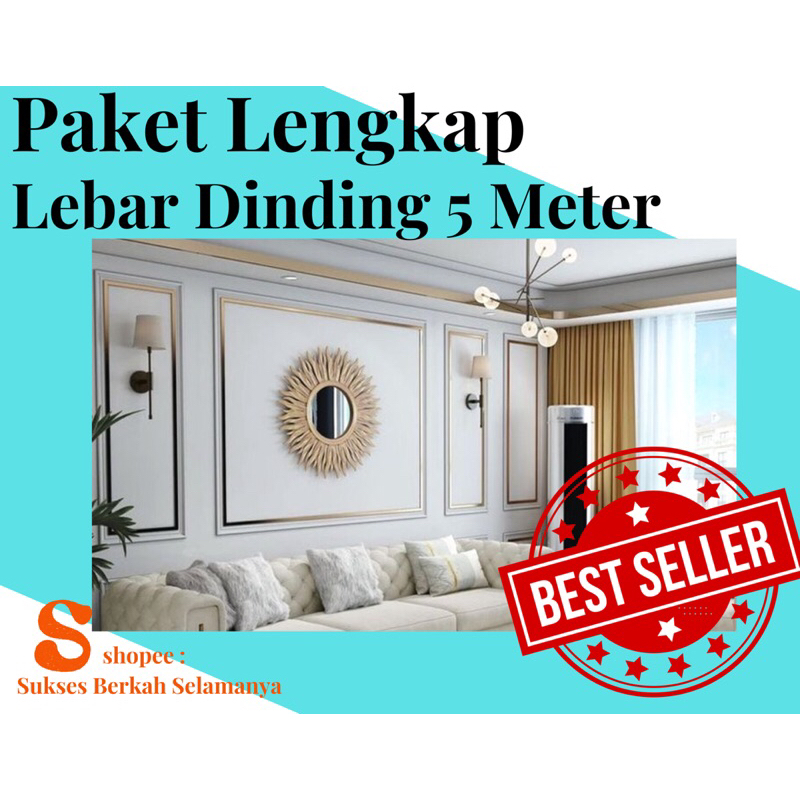 Lis Kayu Waincosting LEBAR DINDING 5 Meter wall moulding premium HARGA FULL Dinding  wallmolding Wal