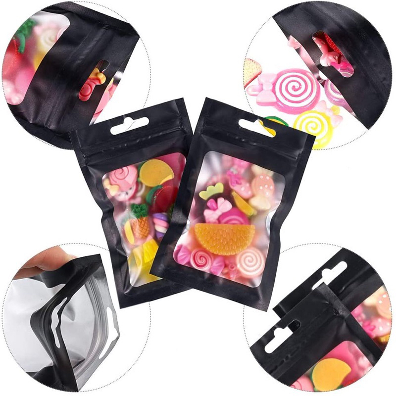 Plastik / Pouch Kemasan Premium Warna Pink &amp; Hitam Aluminim Foil Hologram