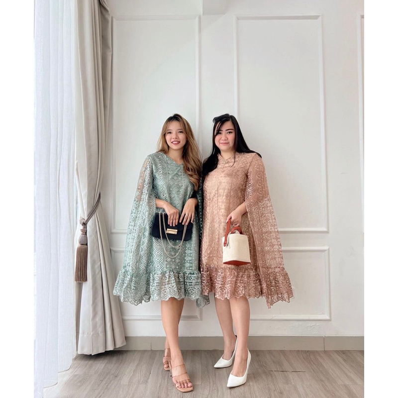 ANNA DRESS BROKAT PREMIUM SIMPLE POLOS ALA KOREA EC 9295 / CAPE DRESS BROKAT SIMPLE / DRESS RENDA FU
