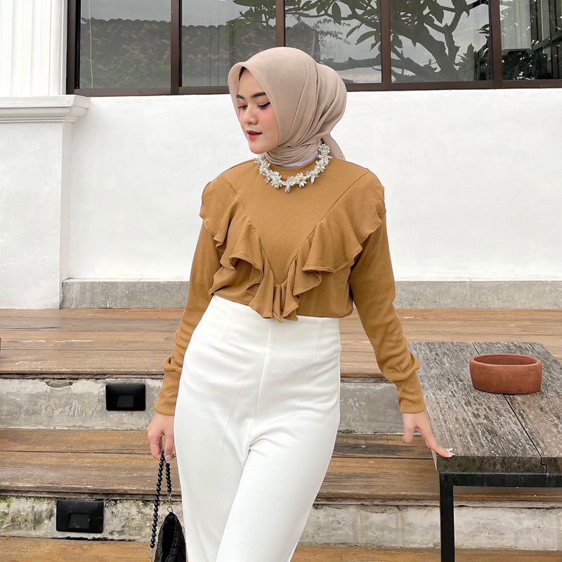 Azura blouse Cotton Rib Blouse Layer Byvitafa id