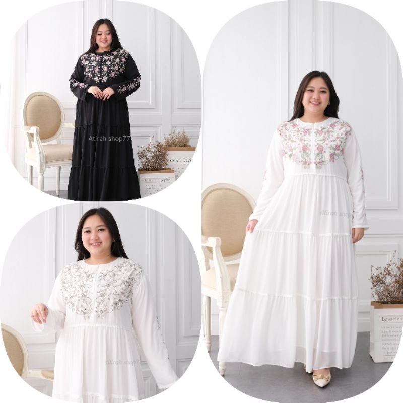 gamis ceruty bordir jumbo