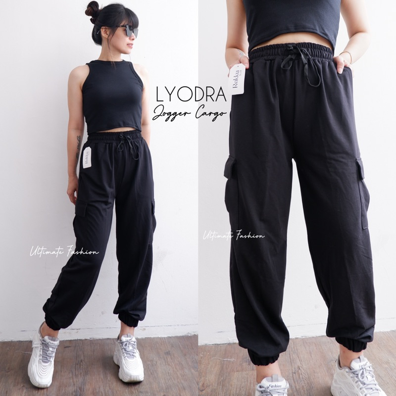 Lyodra Jogger Cargo - Celana Kargo Pants – Celana Jogger Highwaist Wanita hypebeast – Loose Cargo Rakku