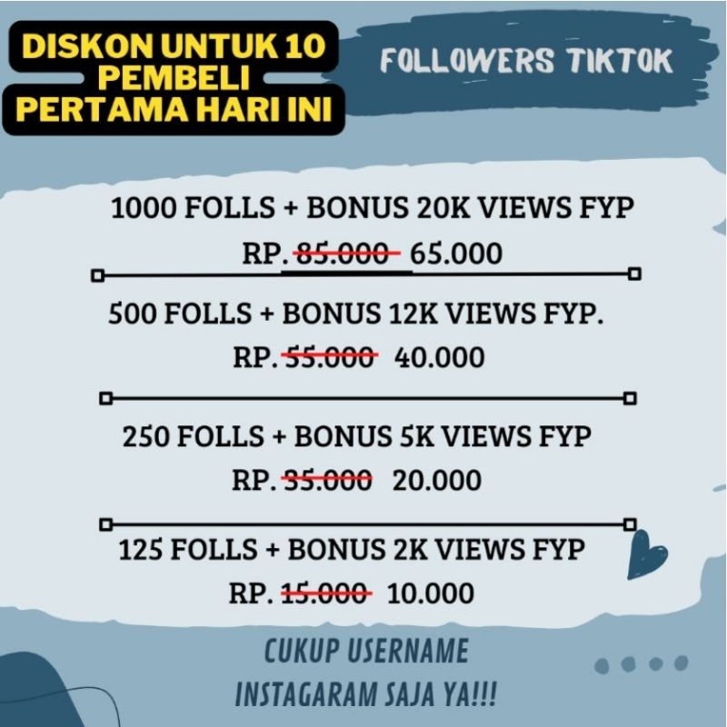 Follower permanen aktif tiktok / folowers tiktok / followers tiktok permanen / jual followers tiktok