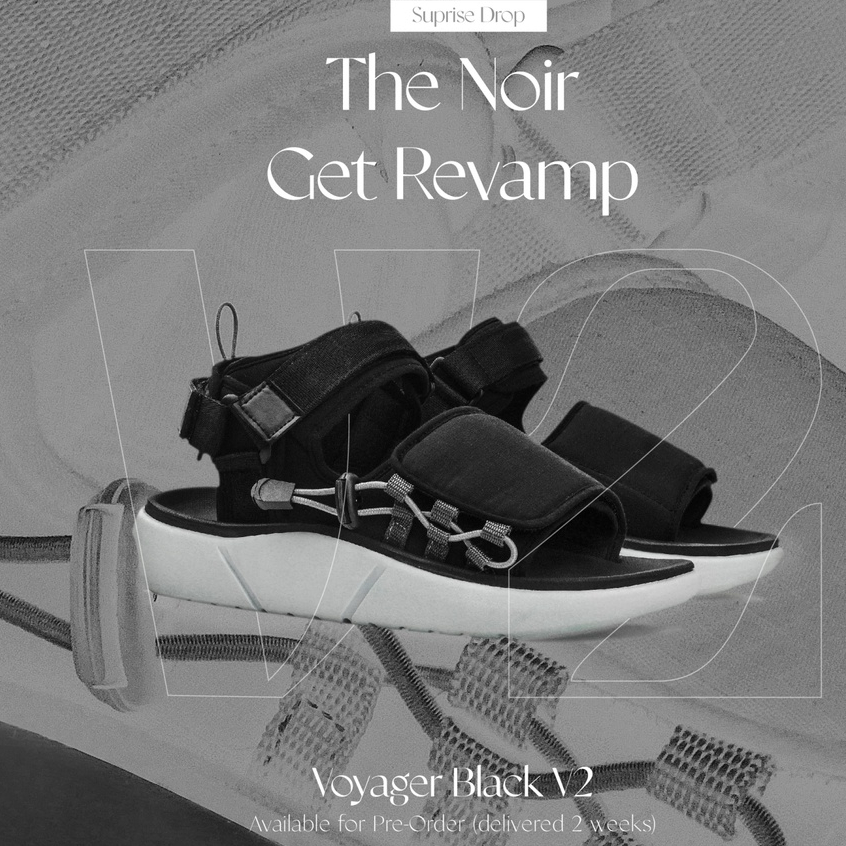 Voyager Noir Black | Sandal Gunung New Strap Original Casual Pria Cowok Sendal Ori | FORIND x Navara