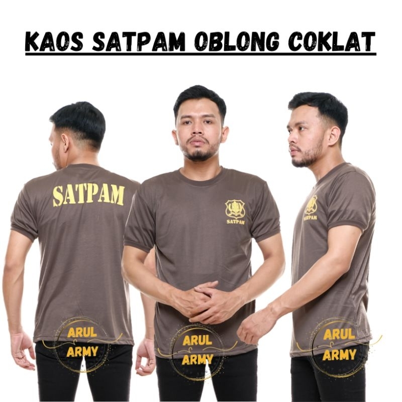 Baju kaos security satpam kaos satpam coklat dalaman lapangan keamanan kaos satpam polo paiping olah