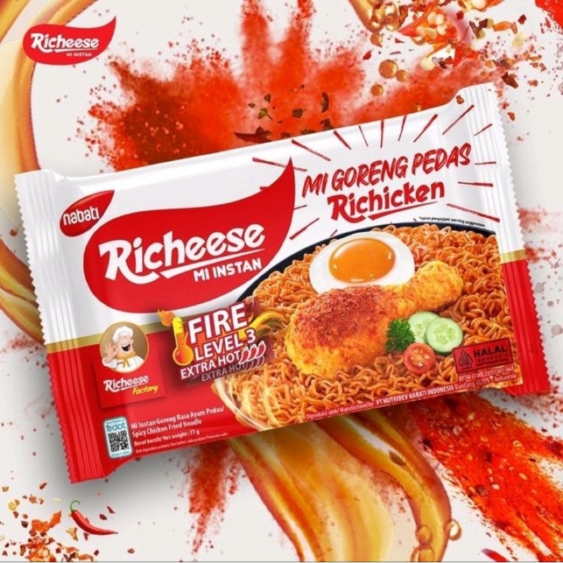 RICHEESE MIE INSTAN MIE GORENG PEDAS CHICKEN LEVEL 3