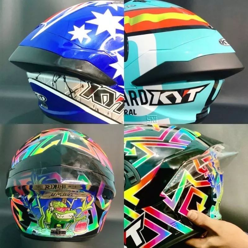 VISOR KYT NFR  NX RACE FLAT IRIDIUM BLUE RED