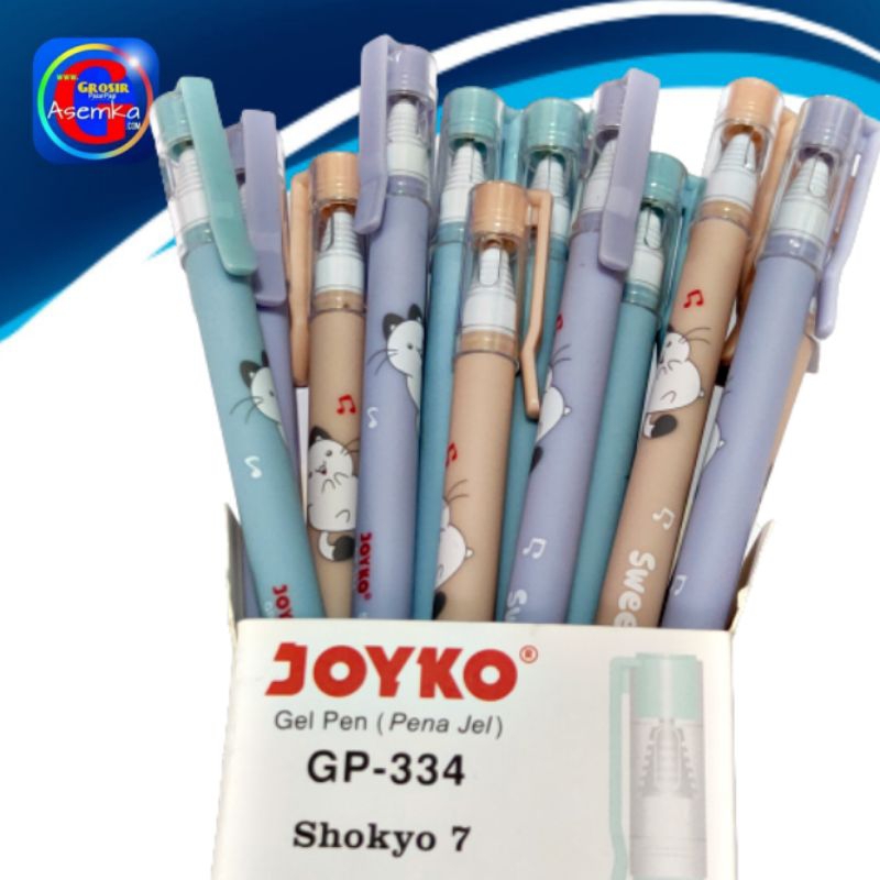 Erasable Gel Pen Pulpen Bisa Dihapus Joyko GP-334 Shokyo 7 Gel 0.5 mm 12pcs