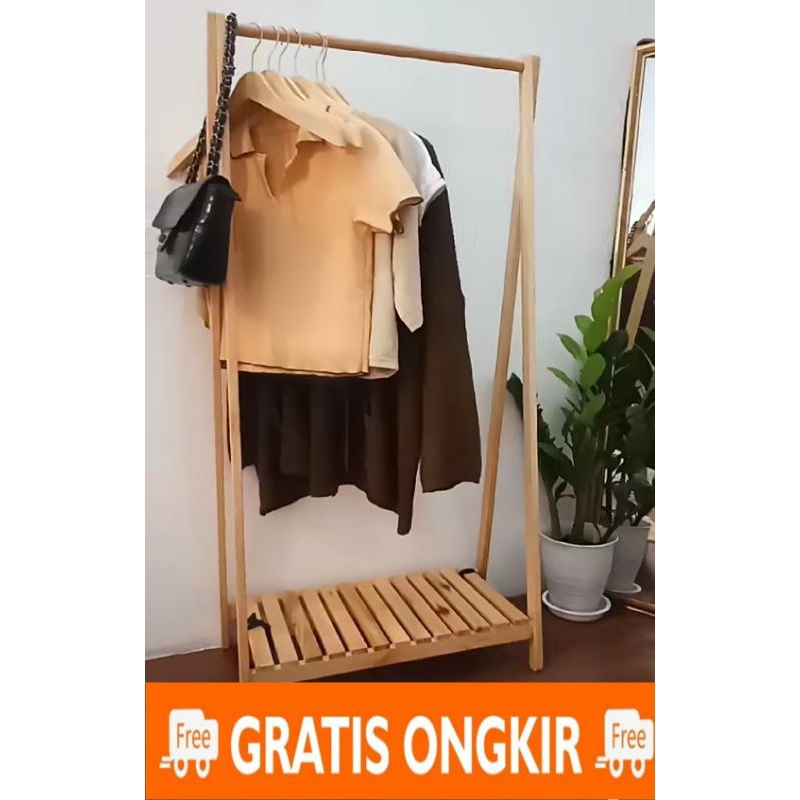 Gantungan baju/ stand hanger / gantungan baju kayu / gantunagn serbaguna