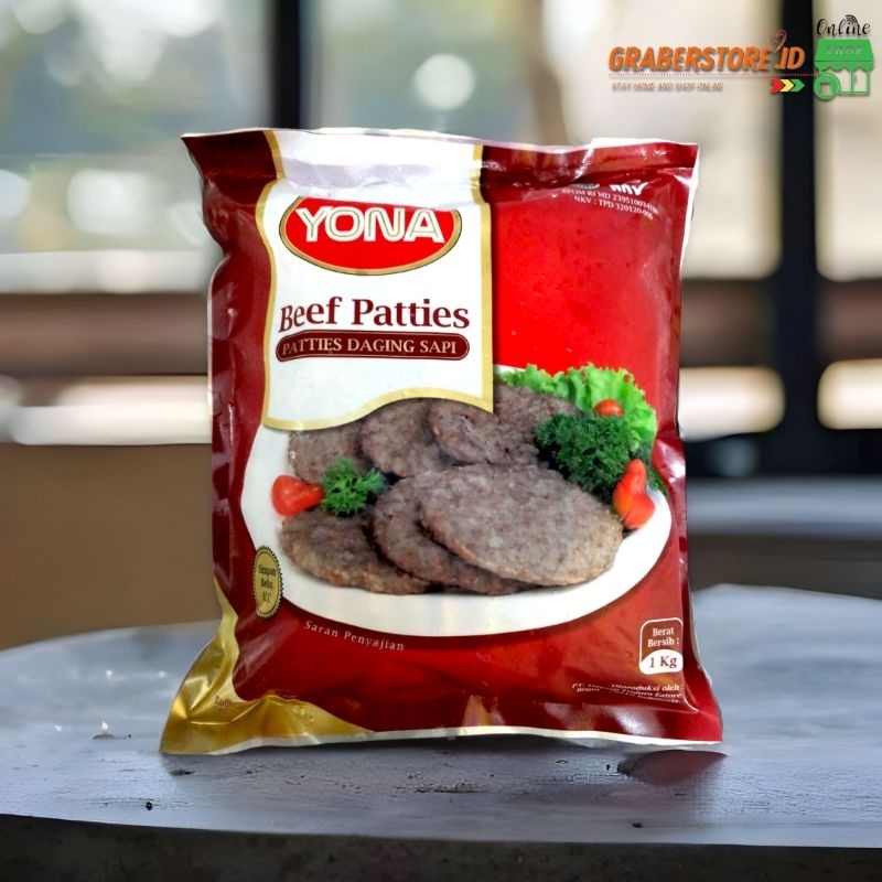 Jual YONA BEEF PATTIES 1KG yona beef patties daging sapi burger Frozenfood Shopee Indonesia
