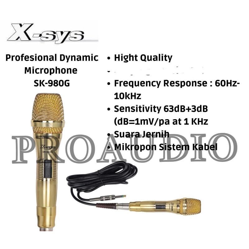 Mic Kabel X-sys X sys SK-980G SK 980 G SK 980G Microphone Kabel Ori