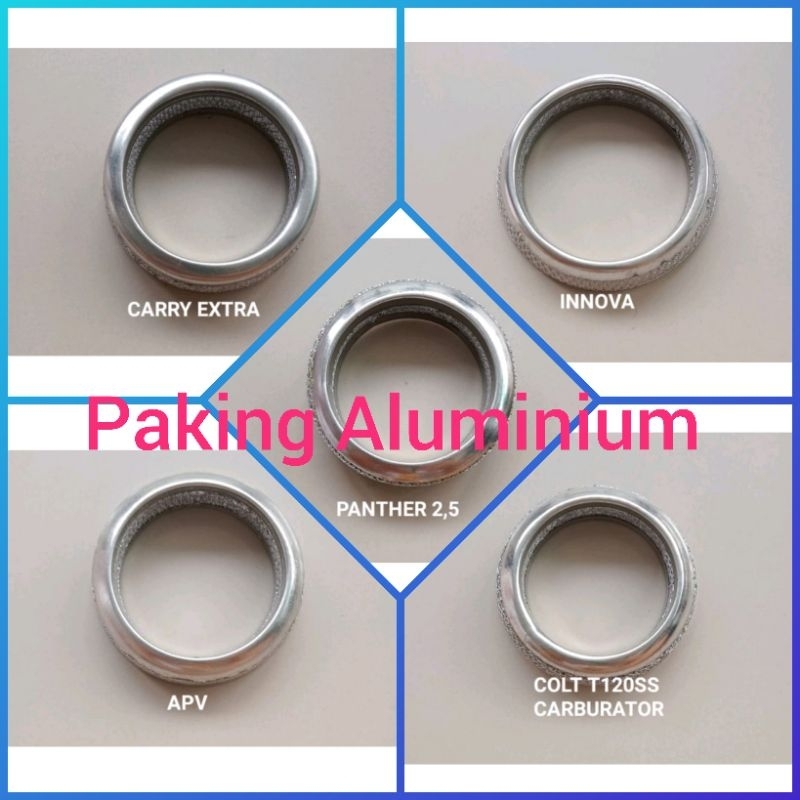 Paking knalpot jos Aluminium gasket bahan Alumunium bulat  untuk mobil Gran max carry PS canter l300 Ryno Avanza-Xenia rush Terios