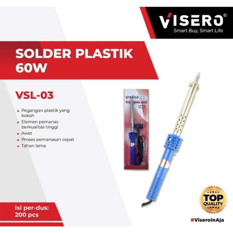 Solder VISERO 60Watt Solder Gagang Plastik