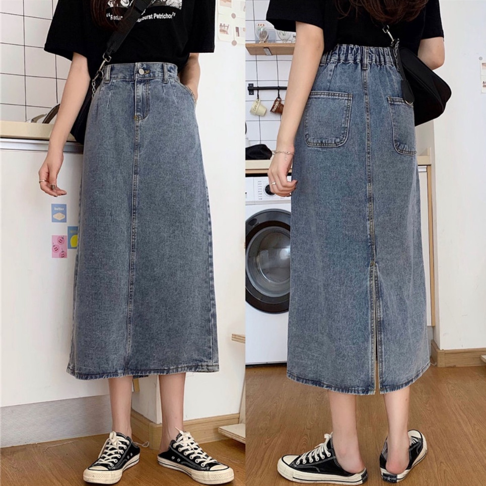 Rok Panjang Jeans Wanita Terlaris bawahan wanita rok anak perempuan high waist