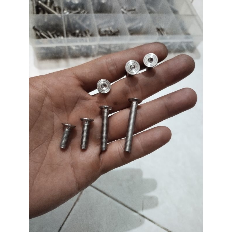 Baut slim gepeng m5 / 8 custom stainles