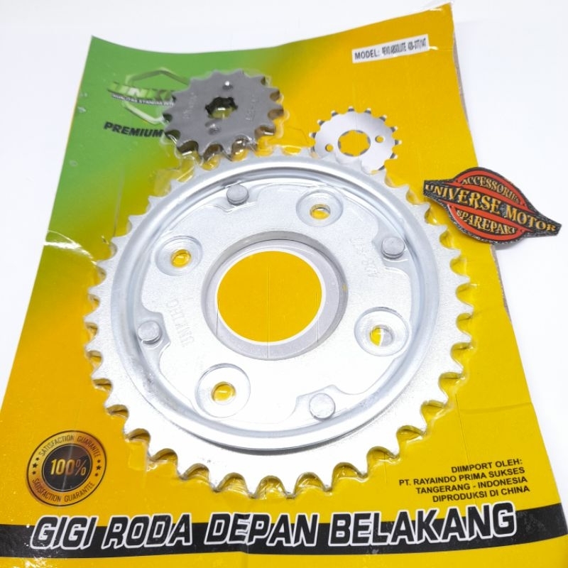 GIR SET REVO ABSOLUTE GEAR DEPAN BELAKANG BLADE REVO FIT SUPRA X 125 FI HELM IN