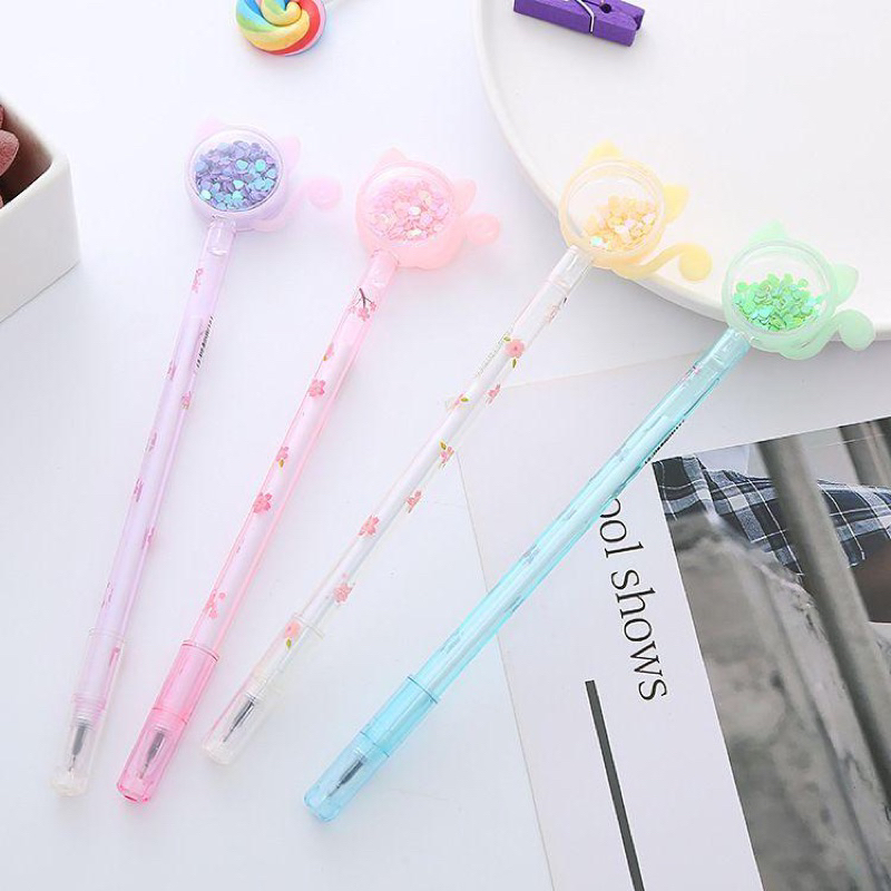 

pulpen pen gel anak sekolah motif kucing lucu