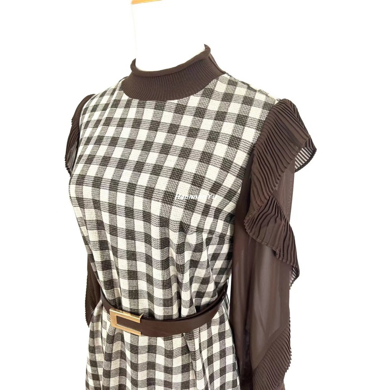 Dress Fashion Pullover Versatile Plaid M352