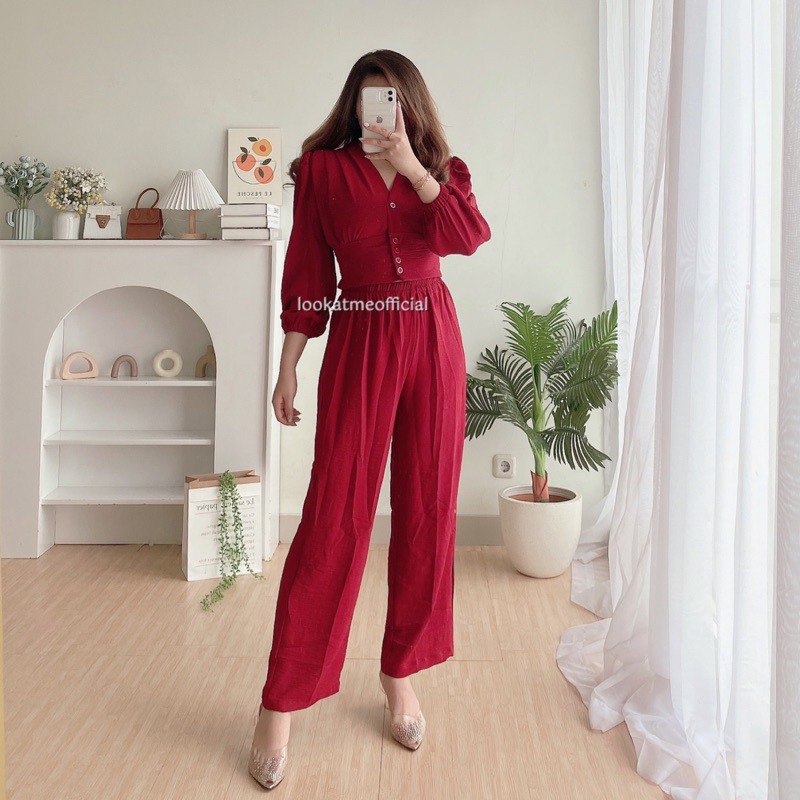 lookatmeofficial - Suzy Set 825 - Setelan Wanita Premium Bahan Crinkle