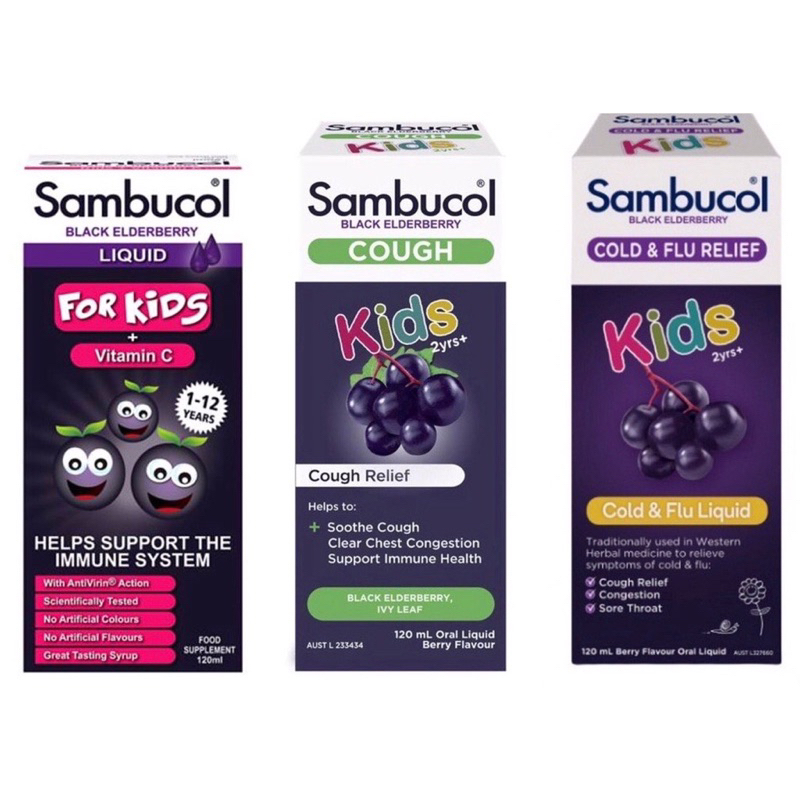 Sambucol Kids Cough / Cold &amp; Flu 120 ml Sambucol Black Elderberry