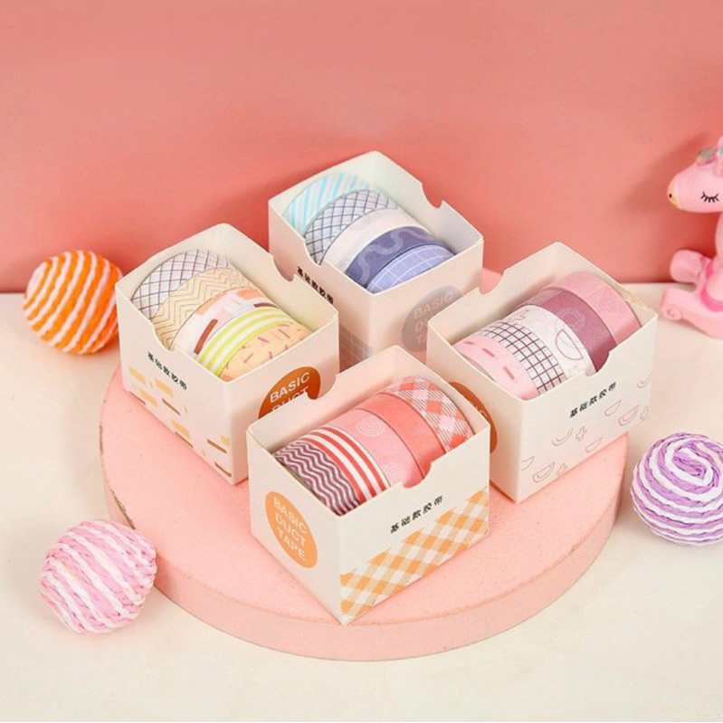 

Masking tape set 5pcs essential collection isi 5 selotip bahan kertas washi