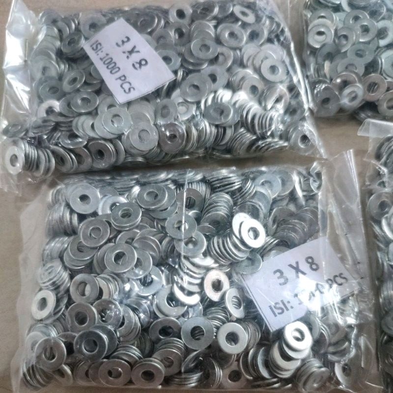 RING PLAT M3 3 x 18  isi 1000 PCS putih WP 3 x  18