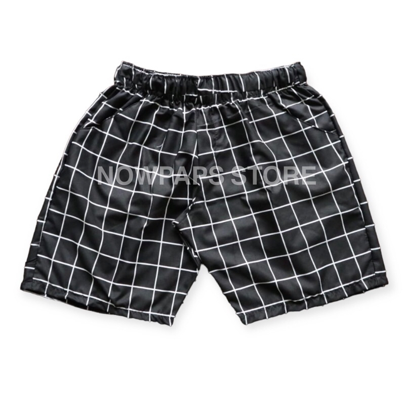 BOARSHORT PREMIUM FLANEL BLACK.BOARDSHORT FLANEL BLACK POLOS PREMIUM