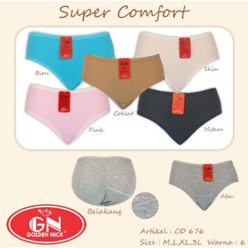 CELANA DALAM WANITA GOLDEN NICK GN MIDI SUPER COMFORT 676