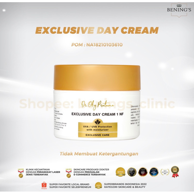 Bening's Exclusive Day Cream | Cream Siang Flek dan Pencerah Tipe 1