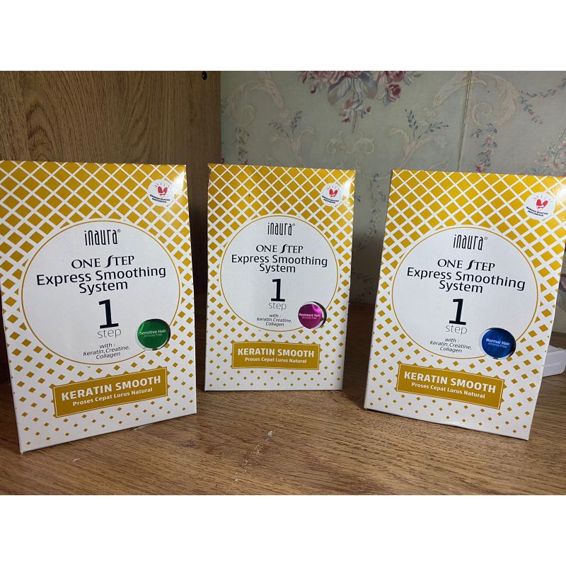 INAURA one step express smoothing , Obat smoothing inaura , obat pelurus rambut inaura , obat rebond