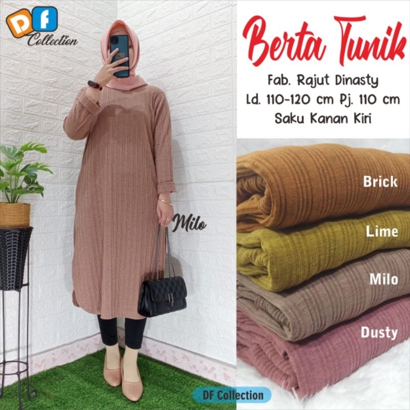 ATASAN TUNIK/BERTA TUNIK WANITA RAJUT DINASTY JUMBO LD 120 CM FIT XXL