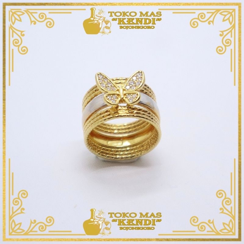 Cincin Ring 375 8K butterfly kupu emas Gold UBS