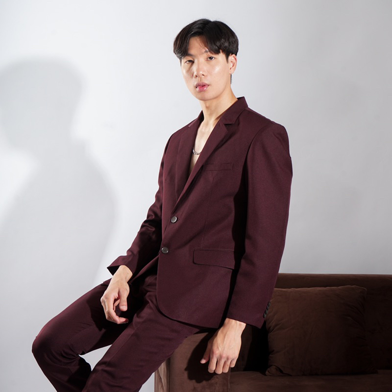 Jas Pria slimfit - maroon