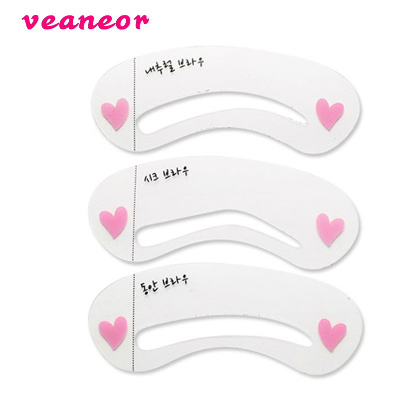 Cetakan Alis 3 IN 1 Mini Eyebrow Template Kit 3in1 Pencetak Alis 3 Bentuk Alis Murah Import