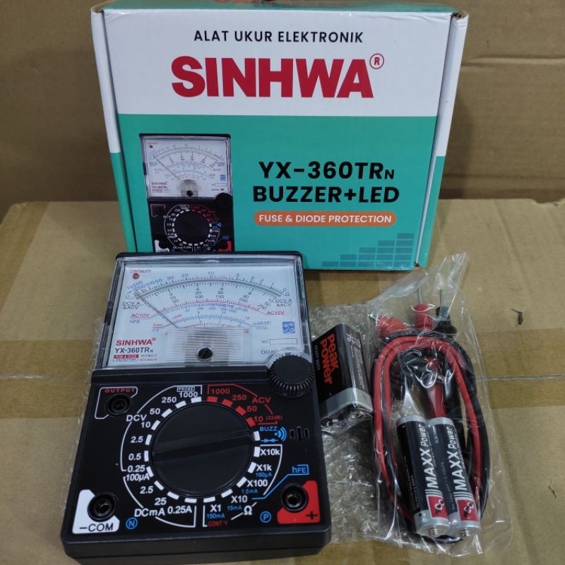 Multimeter Multitester Avometer Analog SINHWA YX-360TRn BUZZER + LED