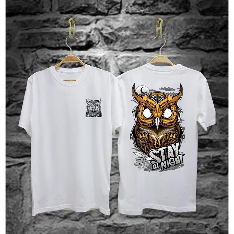 Baju Keren Hits Kaos Distro Tshirt Burung Hantu Pria Nyaman Dan Enak Dipakai