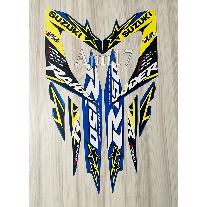 STIKER STRIPING MOTOR SATRIA FU FACELIFT RAIDER 2013 2014 2015 BIRU