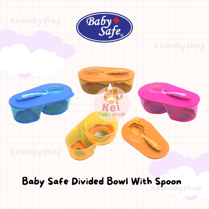 Baby Safe Divided Bowl with Spoon - Wadah Makan Bayi - Mangkuk Makan Bayi