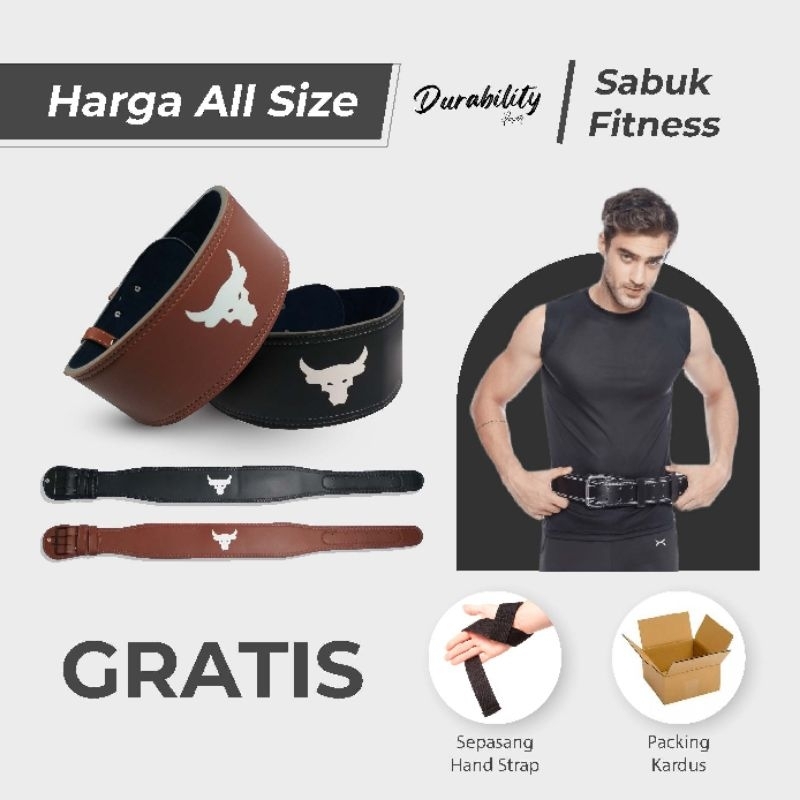 SABUK GYM  FITNESS - BAHAN SEMI KULIT - (DurabilityPower)