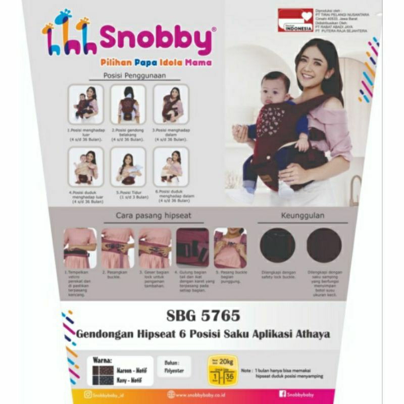 Snobby Gendongan Hip Seat 6 Posisi Athaya SBG5765